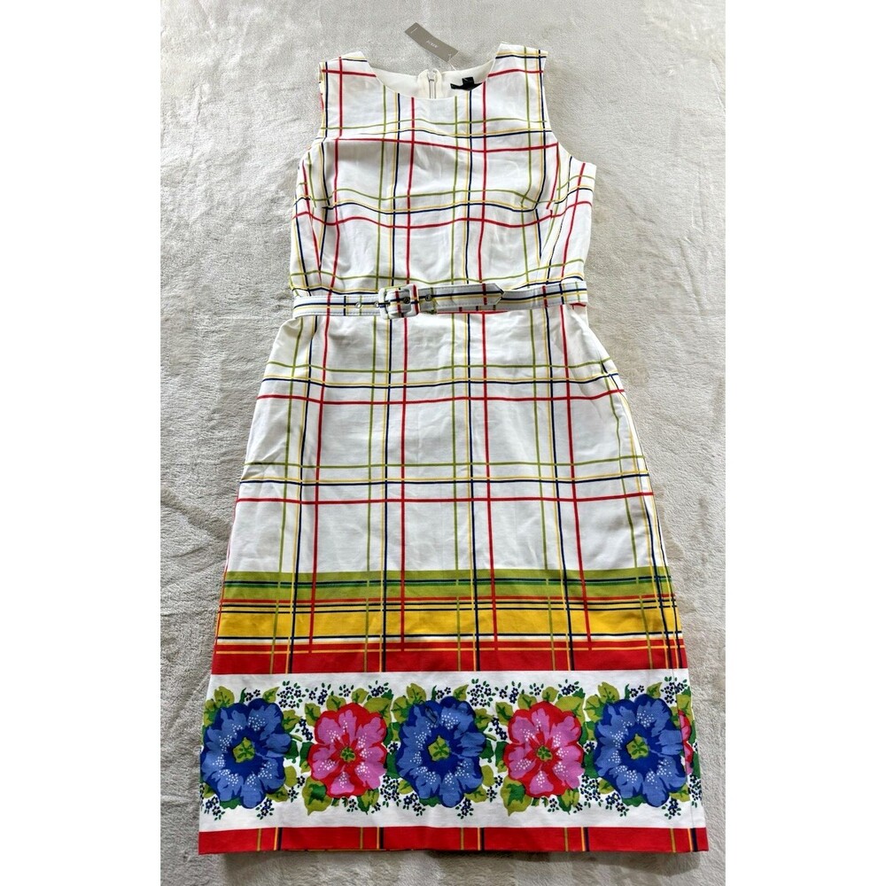 NWT J Crew Size 6 Cotton Woven Summer Dress W/Belt Summer Picnic